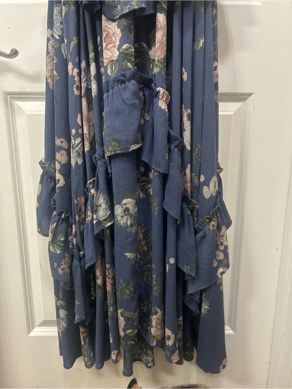 torrid Floral Ruffled Maxi Dress Divine Diana Floral Navy NWOT SIZE 00 /Fit14-16 - Picture 12 of 12